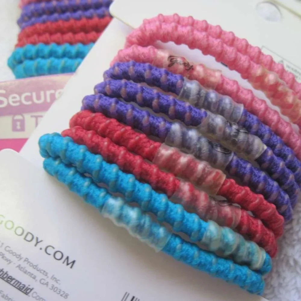 10 Goody Ouchless Stay Put Ponytailer Hair Bands No Metal Elastics Pastel Colors